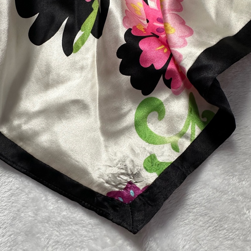 SOLD🩷Cache Vintage Y2K Silk Scarf Floral Print Halter Chain Top in Black Size XL - Picture 4 of 14